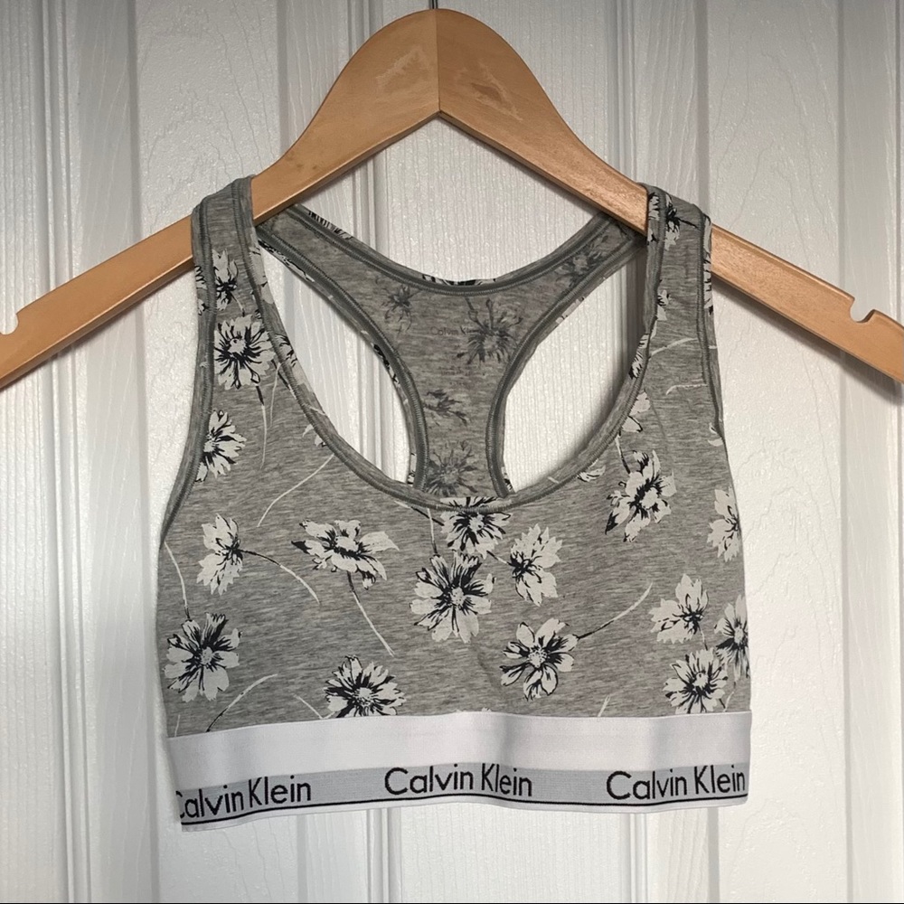 Calvin Klein Bralette - Heather Grey w/ floral